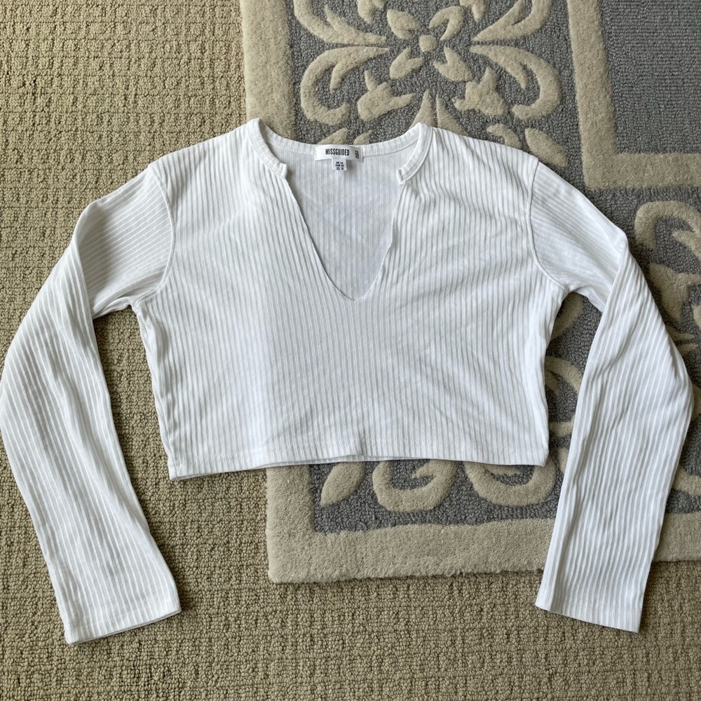 Misguided white crop top